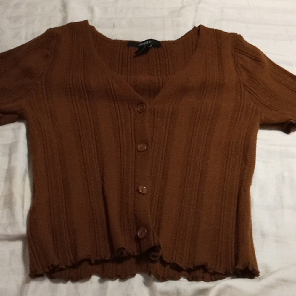 Brown forever 21 crop top